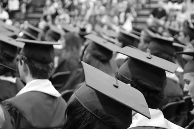 Stock photo of a crowd of graduates 
